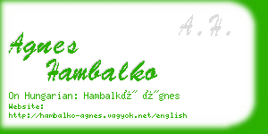 agnes hambalko business card